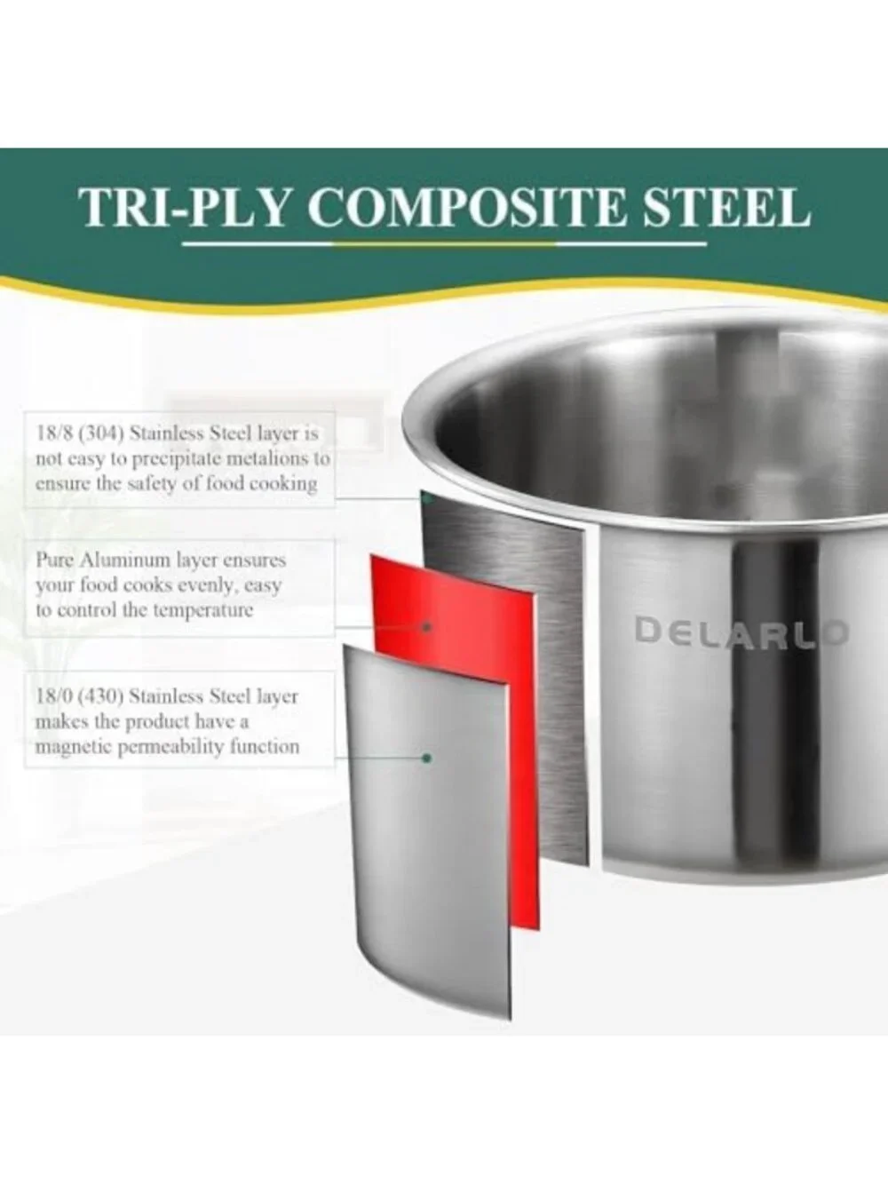 Tri-Ply Stainless Steel 1.5 Quart Saucepan with Lid - Durable, Versatile
